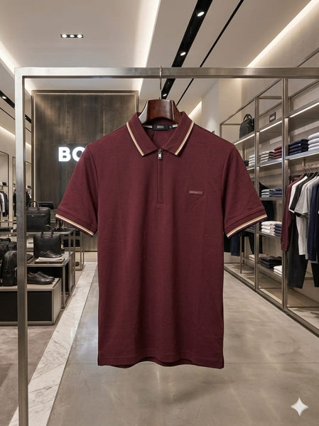 Premium Men Maroon Bear T-Shirt – Soft Casual Crew Neck