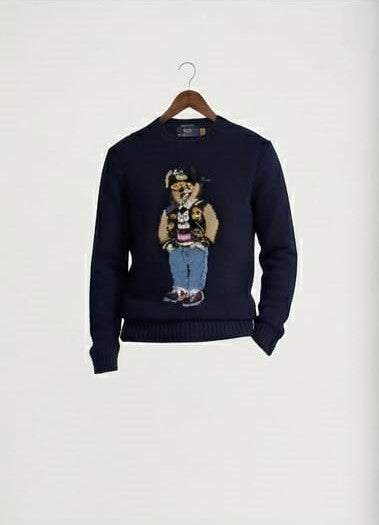 Embroidered Crew Neck Sweater Premium Winter Style For Men