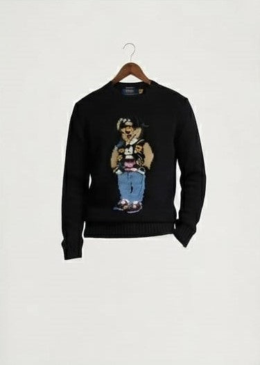 Embroidered Crew Neck Sweater Premium Winter Style For Men