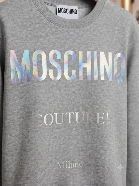 Men Premium Grey Crew Neck Graphic Sweatshirt