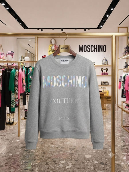Men Premium Grey Crew Neck Graphic Sweatshirt