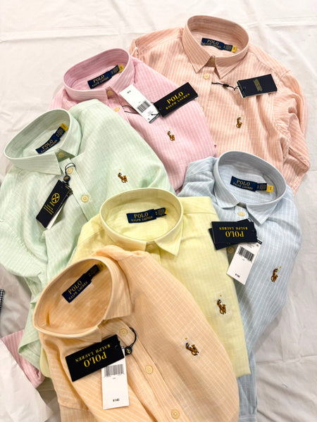 Women Premium Mint Green Striped Button-Down Shirt