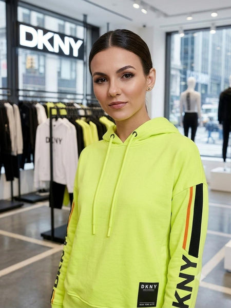 Women Neon Green Hooded Tracksuit Set