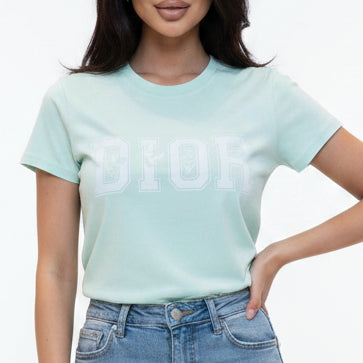Women Premium Mint Green Graphic Print Round Neck T-Shirt