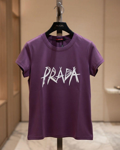 Women Premium Purple Graphic Print Round Neck T-Shirt