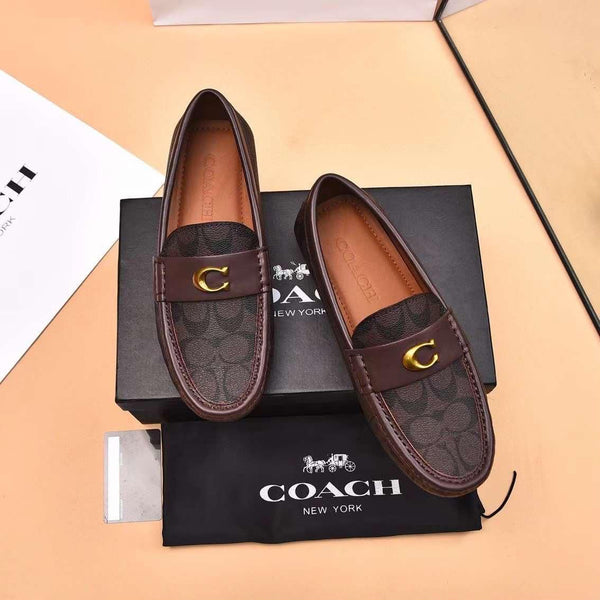 Classic Dark Brown Penny Loafers with Gold Accent