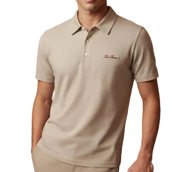 Elegant Beige Polo T-Shirt for Men Luxury Casual Wear