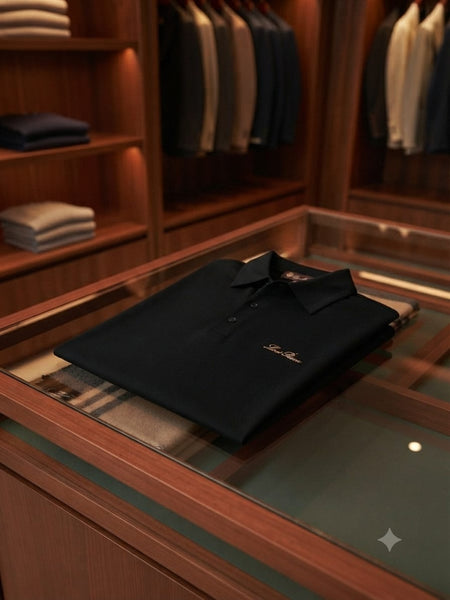 Luxury Elegant Black Polo T-Shirt for Men Premium Regular Fit