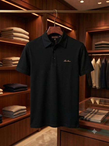 Luxury Elegant Black Polo T-Shirt for Men Premium Regular Fit