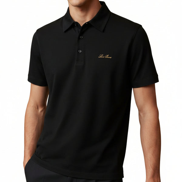 Luxury Elegant Black Polo T-Shirt for Men Premium Regular Fit