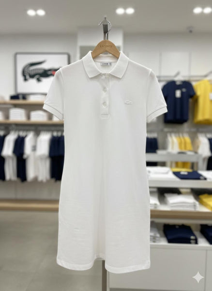 Classic Short-Sleeve Polo Shirt Dress with Collared Design