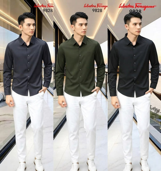 Men Solid Full Sleeve Casual Shirt – Classic Button-Down Formal & Smart Wear