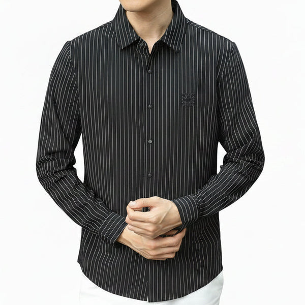Men Premium Pinstripe Full-Sleeve Shirt – Classic Button-Down Casual Shirt