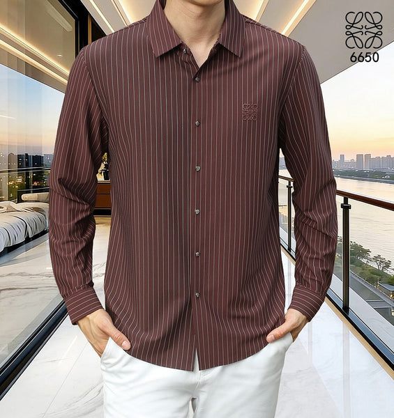 Men Premium Pinstripe Full-Sleeve Shirt – Classic Button-Down Casual Shirt