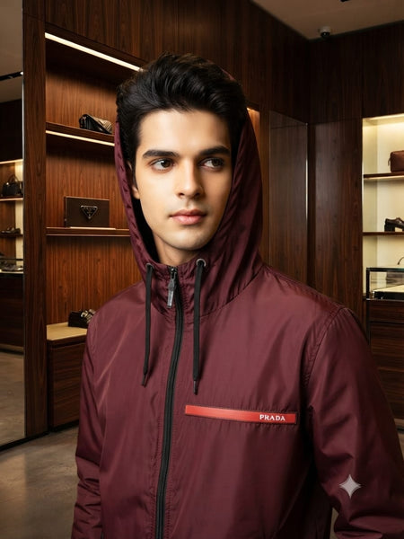 Premium Men Hooded Windbreaker Jacket – Full Zip Lightweight Casual Jacket