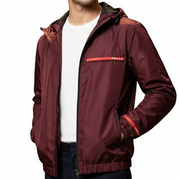 Premium Men Hooded Windbreaker Jacket – Full Zip Lightweight Casual Jacket