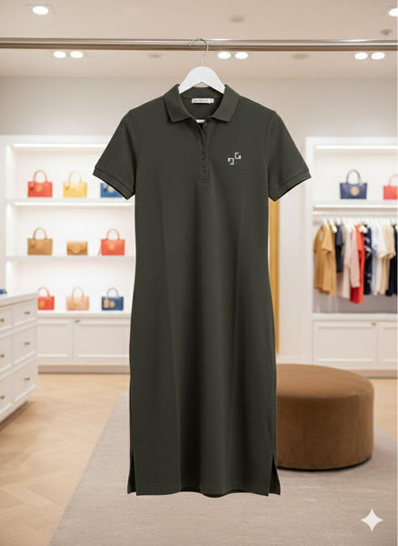 Premium Dark Green Polo Shirt Dress for Women