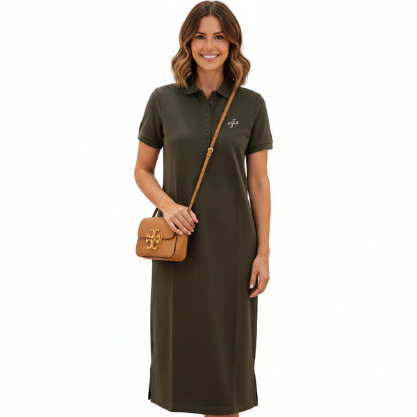 Premium Dark Green Polo Shirt Dress for Women