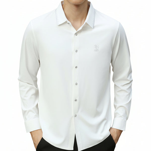 Premium White Casual Shirt Full Sleeve Button-Down Formal Shirt For Men