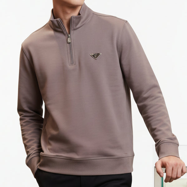 Men Premium Long-Sleeve Polo Pullover
