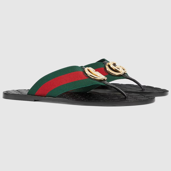 Men Premium Black Flip-Flops with Textured Pattern & Contrast Stripe Strap