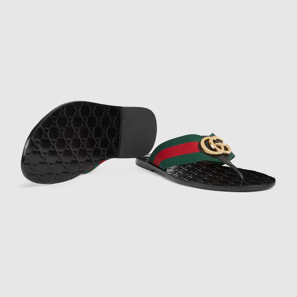 Men Premium Black Flip-Flops with Textured Pattern & Contrast Stripe Strap