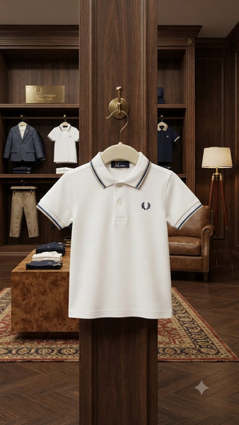 Premium Kids Polo T-Shirt with Striped Contrast Collar