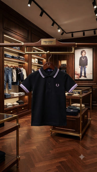 Premium Kids Polo T-Shirt with Striped Contrast Collar