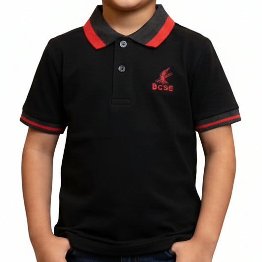 Kids Stylish Polo T-Shirt with Contrast Striped Collar