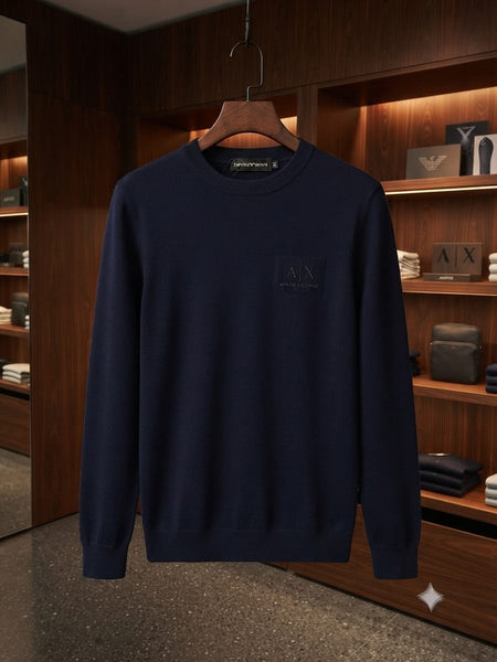 Luxury Design  Solid Pullover With Embroidered Logo