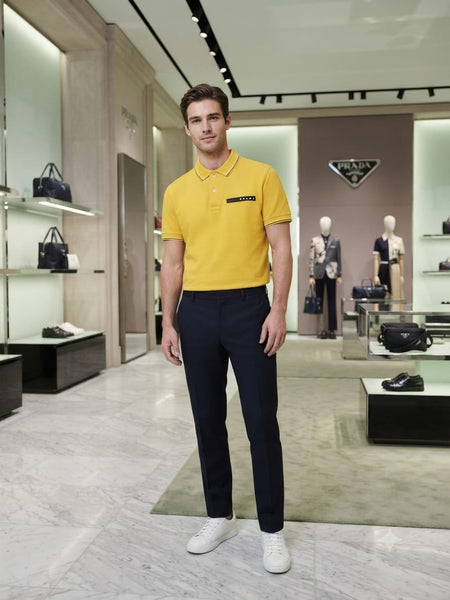 Men’s Premium Polo T-Shirt with Contrast Collar & Sleeve Detailing