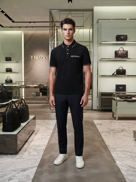 Men’s Premium Polo T-Shirt with Contrast Collar & Sleeve Detailing