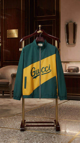 Men’s Stylish Green & Yellow Full-Zip Casual Jacket