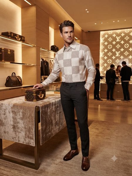 Men’s Premium Geometric Print Full-Sleeve Shirt