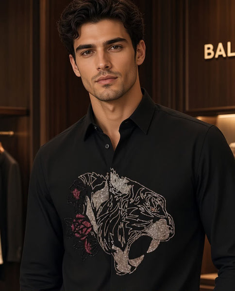 Premium Quality Men Full Sleeve Casual Shirt with Contrast Collar Detail