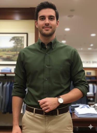 Premium Quality Casual Shirt Full Sleeve Button-Down Formal Shirt For Men