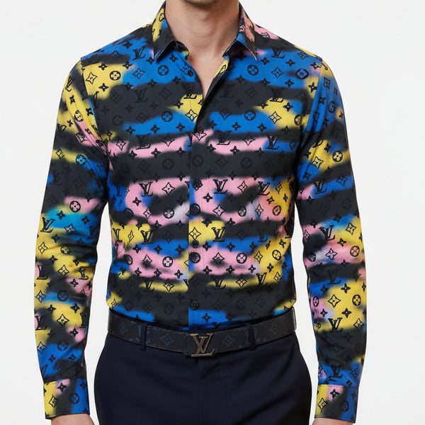 Men Premium Printed Casual Shirt – Colorful Full-Sleeve Button-Down