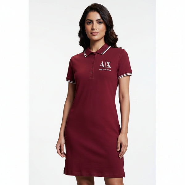 Classic Short-Sleeve Polo Shirt Dress with Collared Design For Women