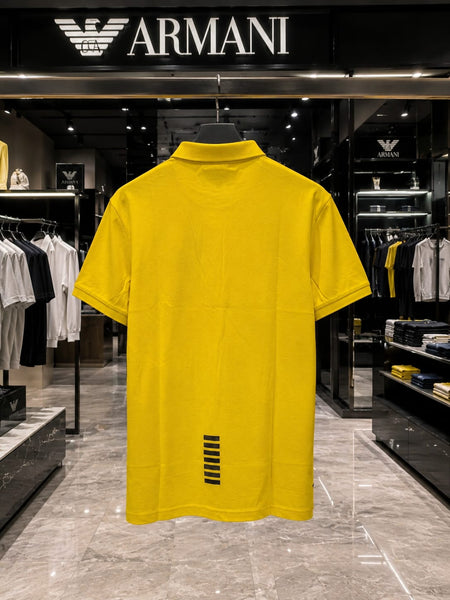 Premium Yellow Polo T-Shirt – Stylish Brand Logo Casual Wear