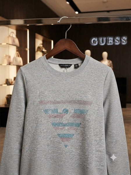 Women’s Grey Logo Sweatshirt – Stylish Full-Sleeve Casual Sweatshirt