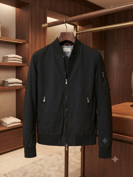 Luxury Imported  Black Full-Zip  Jacket – Stylish Casual Jacket