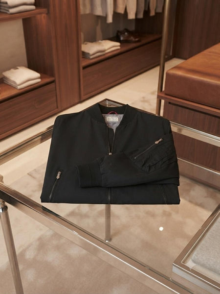 Luxury Imported  Black Full-Zip  Jacket – Stylish Casual Jacket