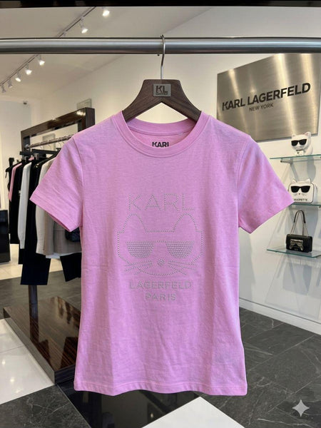Women’s Stylish Logo Print T-Shirt – Trendy Casual Crew Neck Top