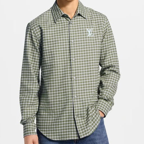 Men’s Premium Green Checkered Full-Sleeve Casual Shirt