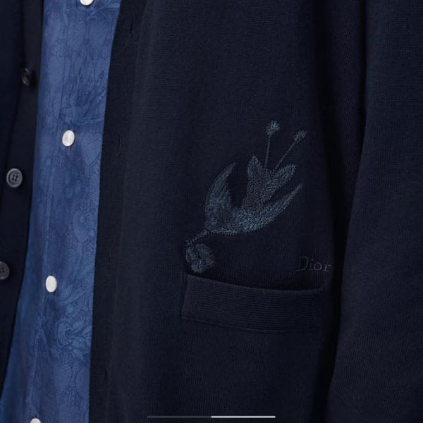 Men’s Premium Navy Blue Regular-Fit Cardigan with Open Front