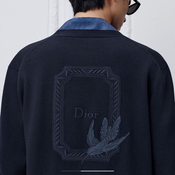 Men’s Premium Navy Blue Regular-Fit Cardigan with Open Front