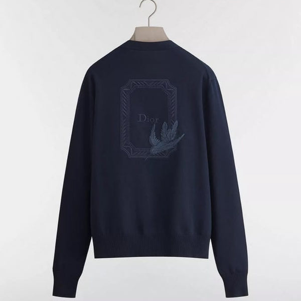 Men’s Premium Navy Blue Regular-Fit Cardigan with Open Front