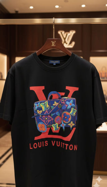 Premium Black Graphic Print Short-Sleeve T-Shirt