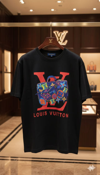 Premium Black Graphic Print Short-Sleeve T-Shirt