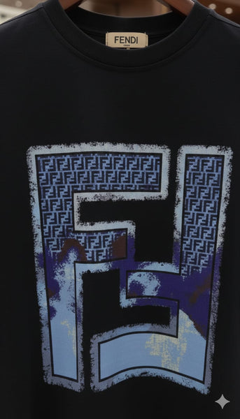 Premium Quality Modern Blue Emblem Graphic Crewneck Tee